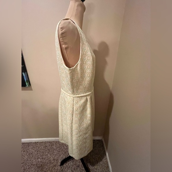 Tahari ASL Sleeveless Print Fit & Flare Dress, Blush, mint & apricot, size 12 - Picture 2 of 7